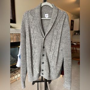 GAP Cable Knit Cardigan, Large, Light Gray, NWOT.